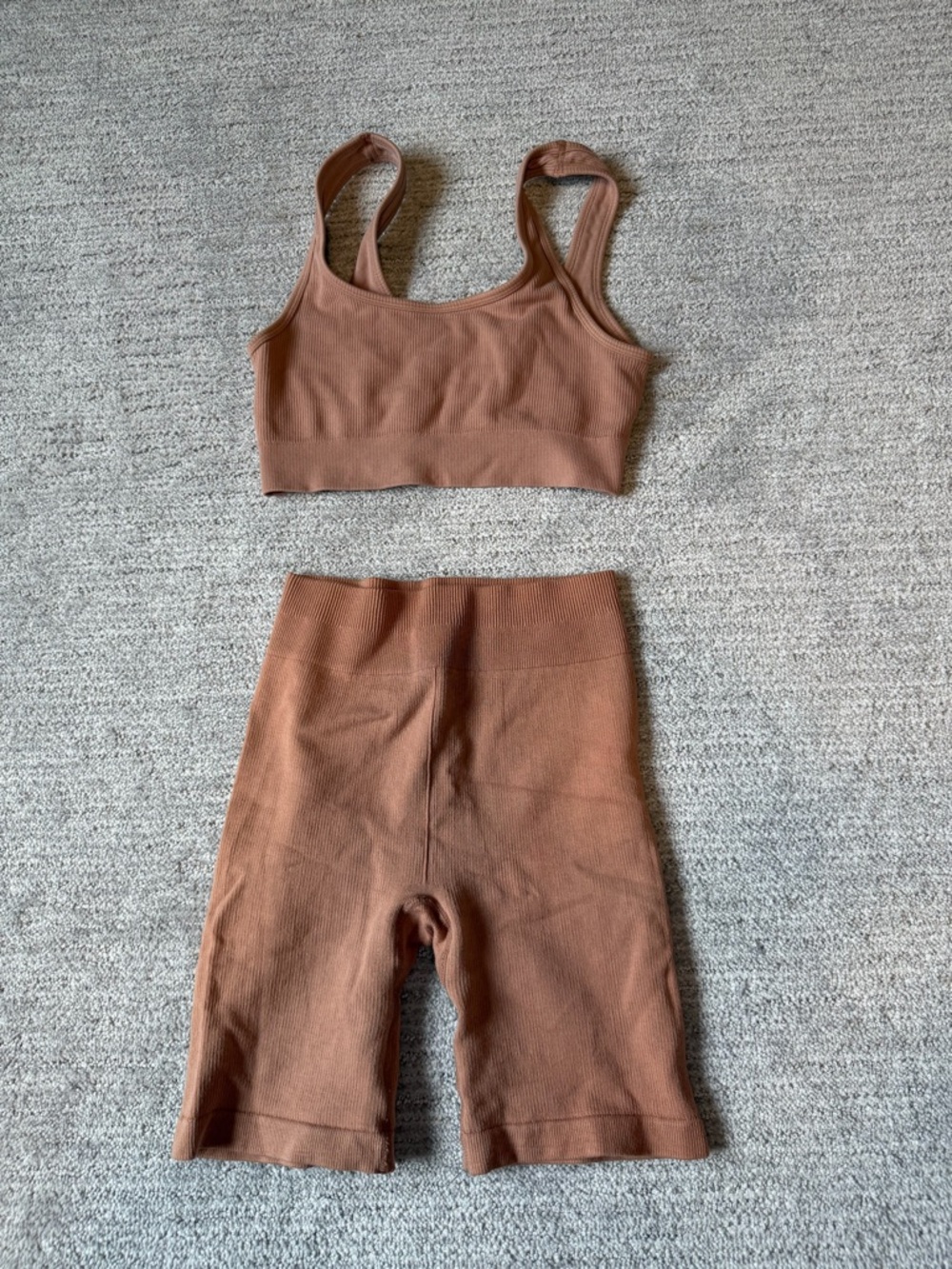 Fabletics Women's Bike Shorts Set in Brown